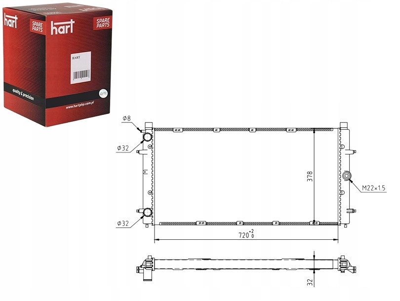 фото №1, Радіатор vw t4 2.4d 92- hart