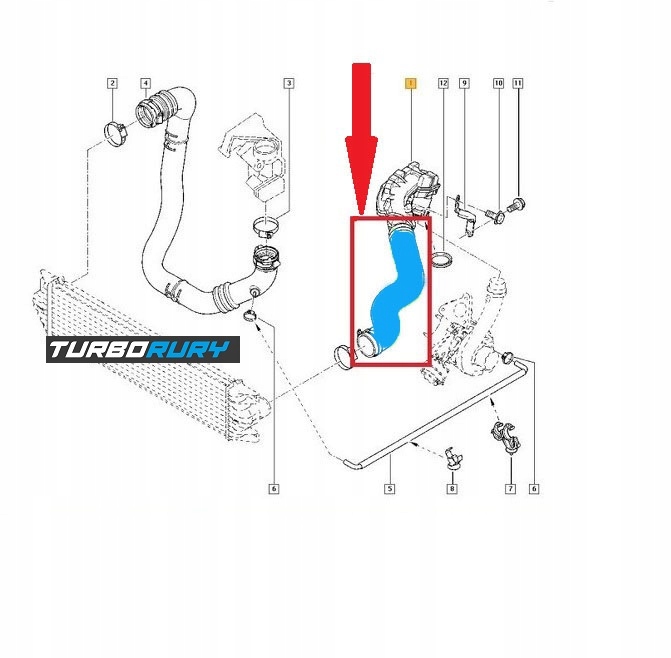 Шланг труба пабтрубок  turbo интеркулер renault master 2.5 dci 8200605907 с Разборки