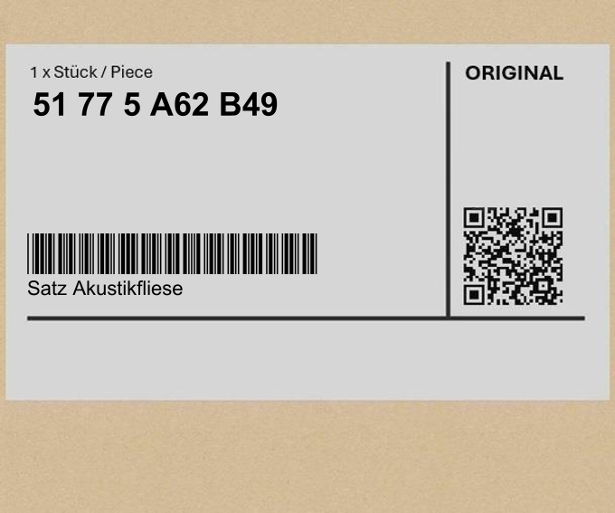 фото №1, Набор płytek akustycznych bmw 7 g70