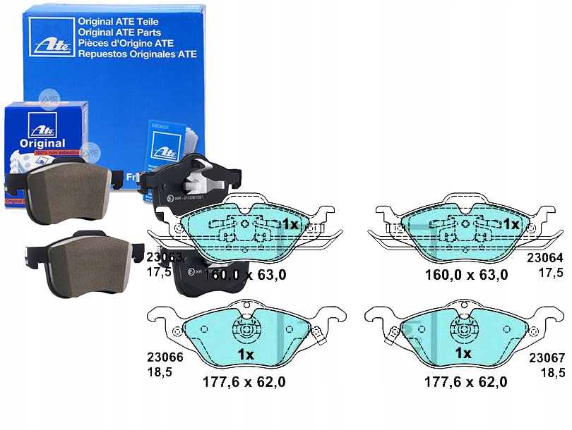 фото №1, Ate13.0470-7115.2 комплект гальмівних колодок ham. керамічні + асистент водія #33
