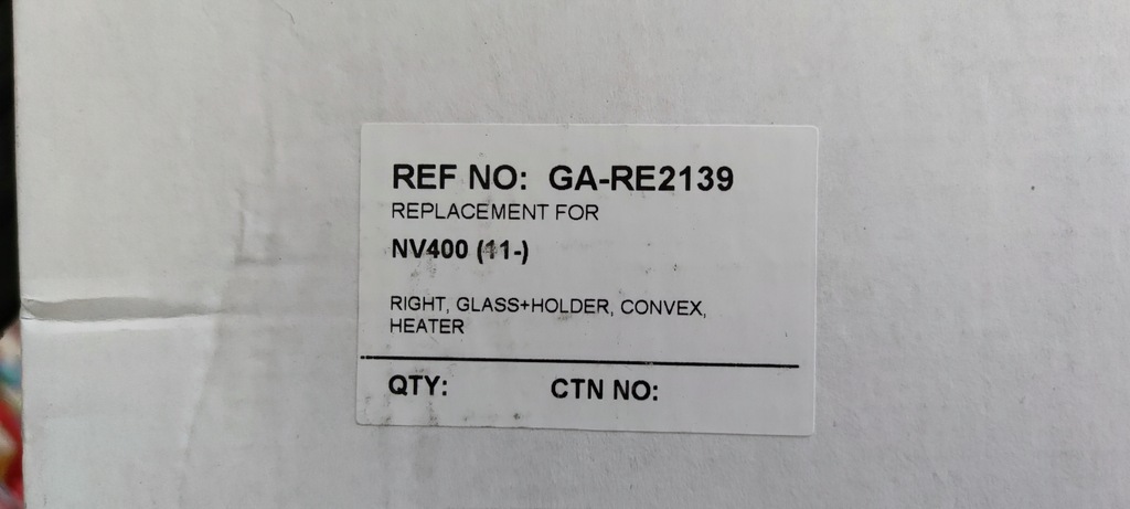 фото №16, Вкладыш стекло зеркало правый nissan nv400 10-