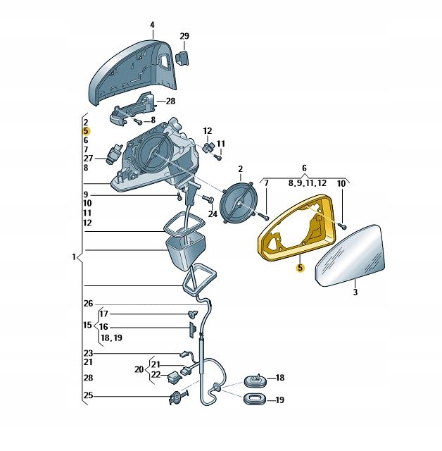 фото №6, # рамка зеркало наружное audi a4 a5 b9 правая