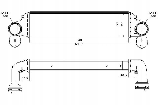фото №1, Nissens интеркулер bmw 3 e46 x3 e83 2.0d/3.0d