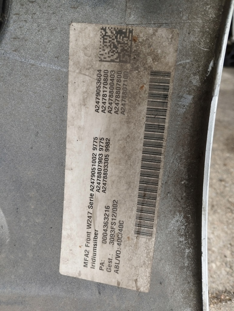 фото №12, Бампер перед mercedes b-klasa w247