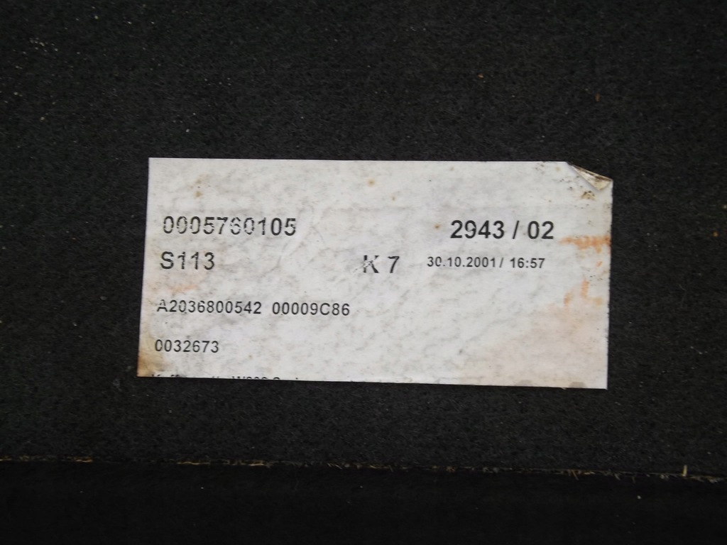 фото №5, Mercedes c klasa w203 sedan обшивка коврик обивка пол багажника