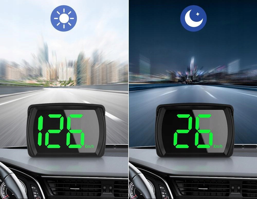 фото №8, Многофункциональный led gps спидометр hud цифровой км/ч 80 x 54mm с адаптер