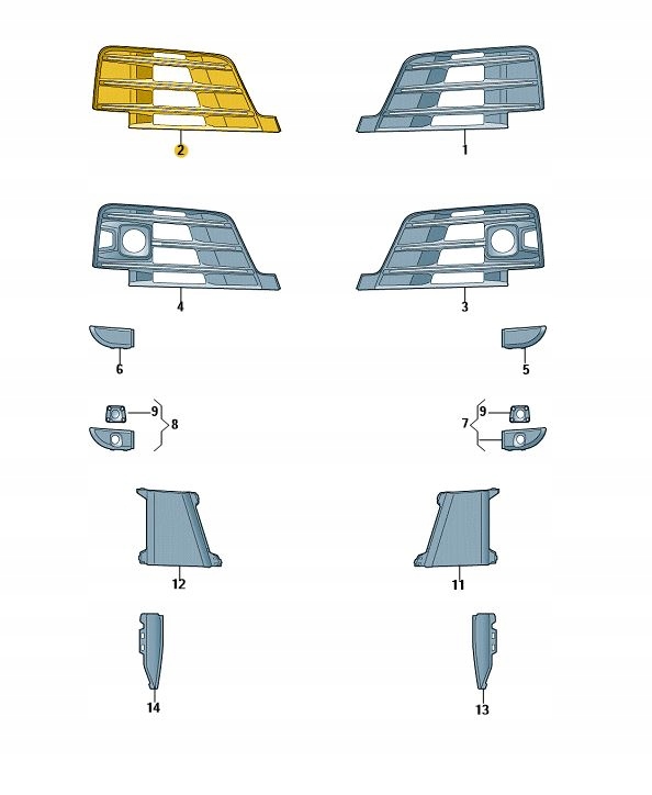 фото №1, Решітка заглушка бампер перед права audi q7 sq5