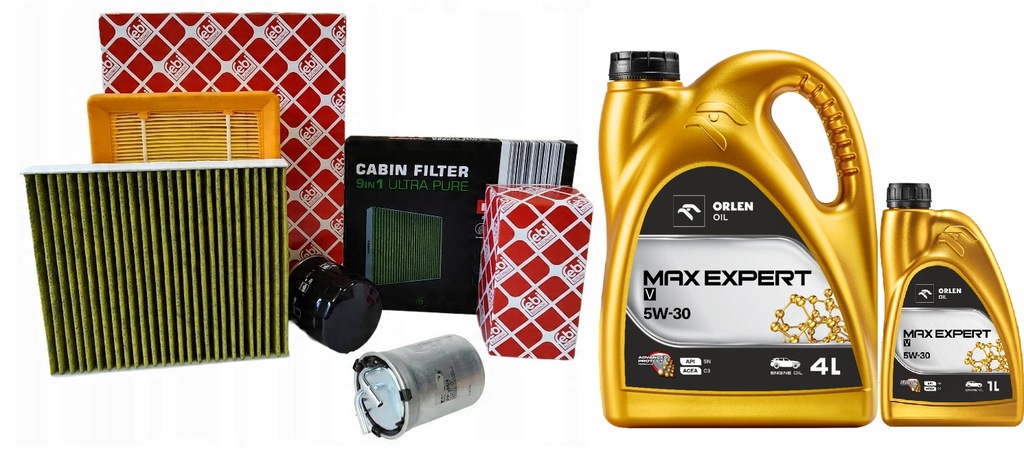 фото №1, Skoda rapid 2015-2019 1.4 tdi 90km cusb фильтры набор + масло orlen 5w30 5l