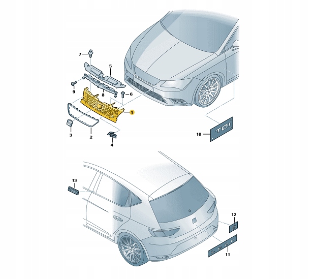 фото №3, Решітка решітка радіатора решітка радіатора бампера seat leon