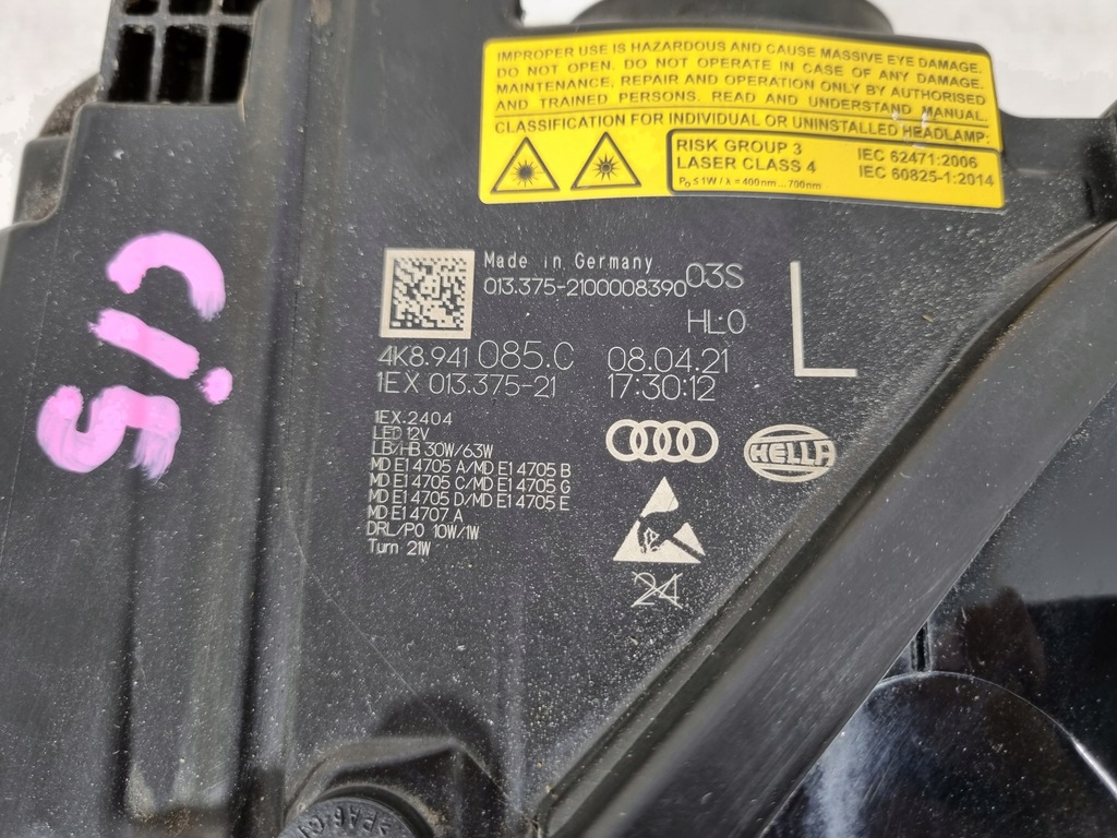 фото №12, Audi a7 s7 rs7 4k8 лампа ліва перед full led laser