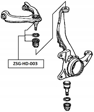 фото №2, Шаровая опора рычага верхний honda accord cb 1990-1998
