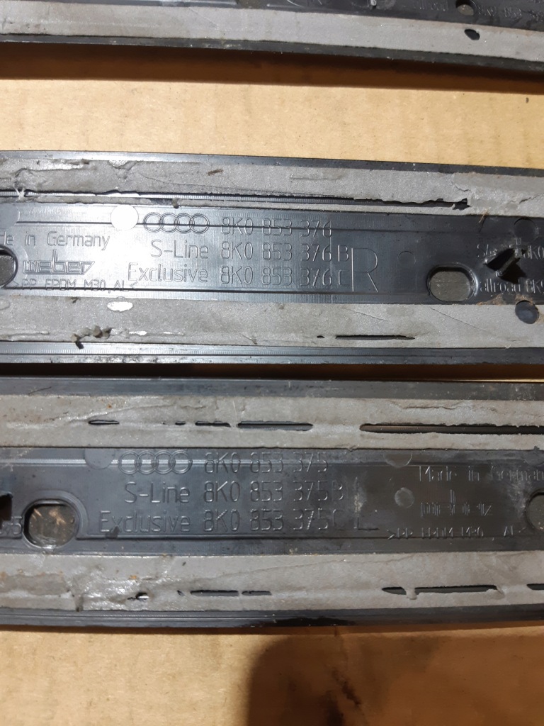 Audi a4 b8 s-line накладки пороговые комплект 8k0853373b 8k0853374b Доставка