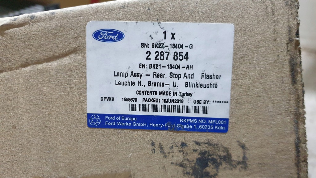 фото №12, Лампа правая задняя ford transit custom bk21-13404-ah oryg new