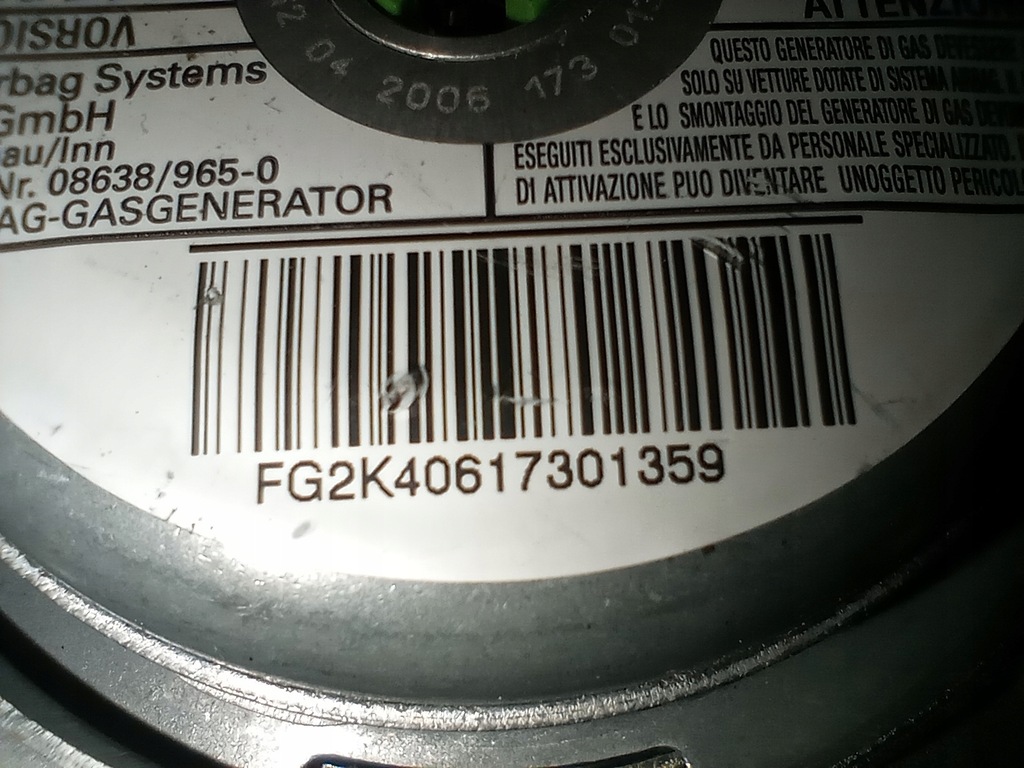 фото №9, Fiat seicento подушка водителя подушка безопасности 735382245 europa