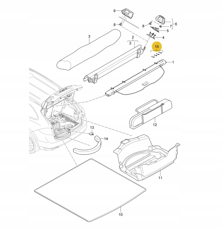 фото №7, Набір ремонтний шторка багажника porsche cayenne