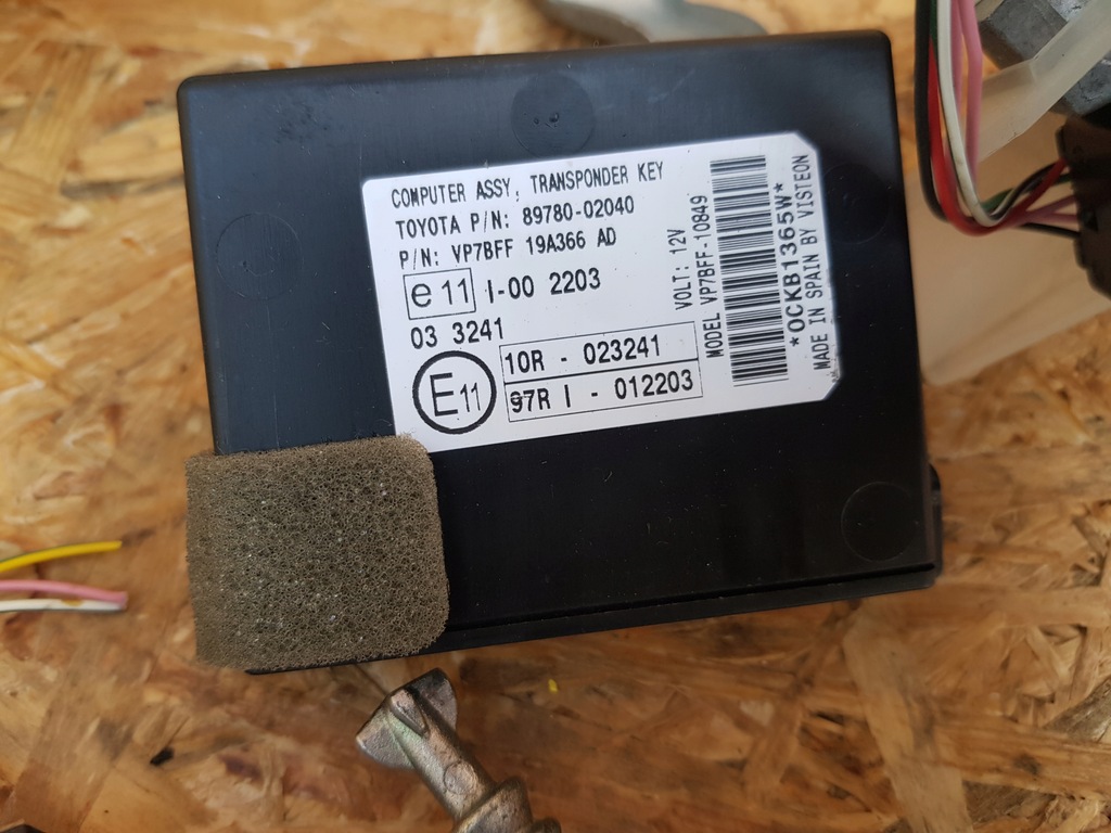 фото №7, Бортовой компьютер замок зажигания набор стартовый toyota auris i 1.4 d4d 2006-2009