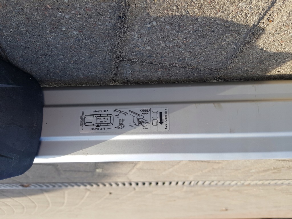 фото №6, Audi q5 8r рейлинги кровельные + ключ 8r0071151 g
