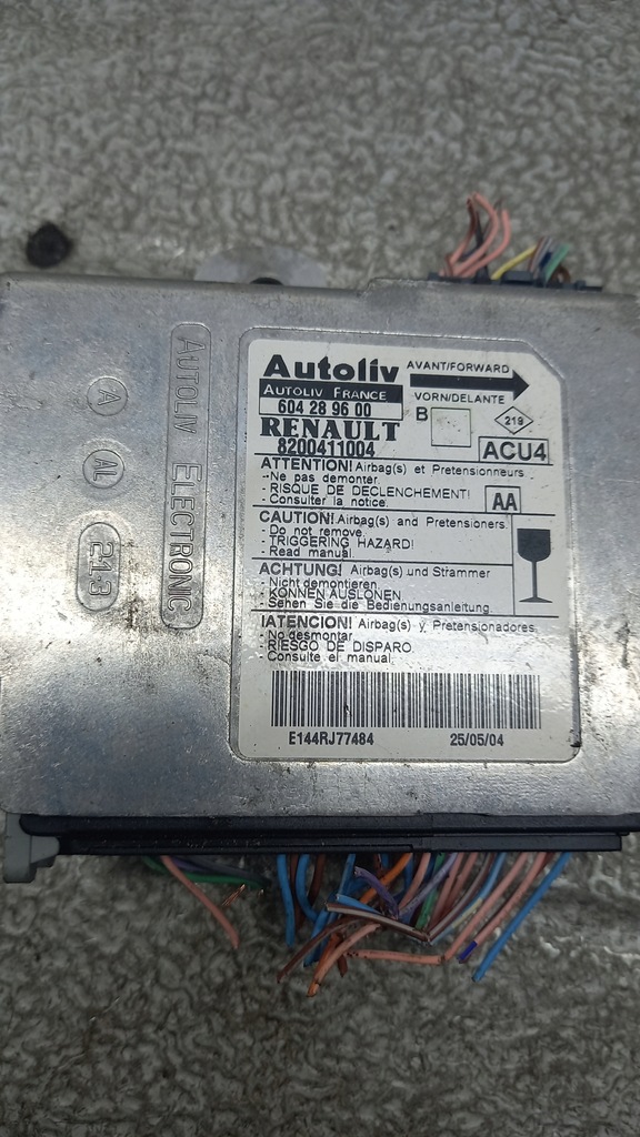 фото №2, Датчик подушка безопасности renault megane 04r kombi 1.9d