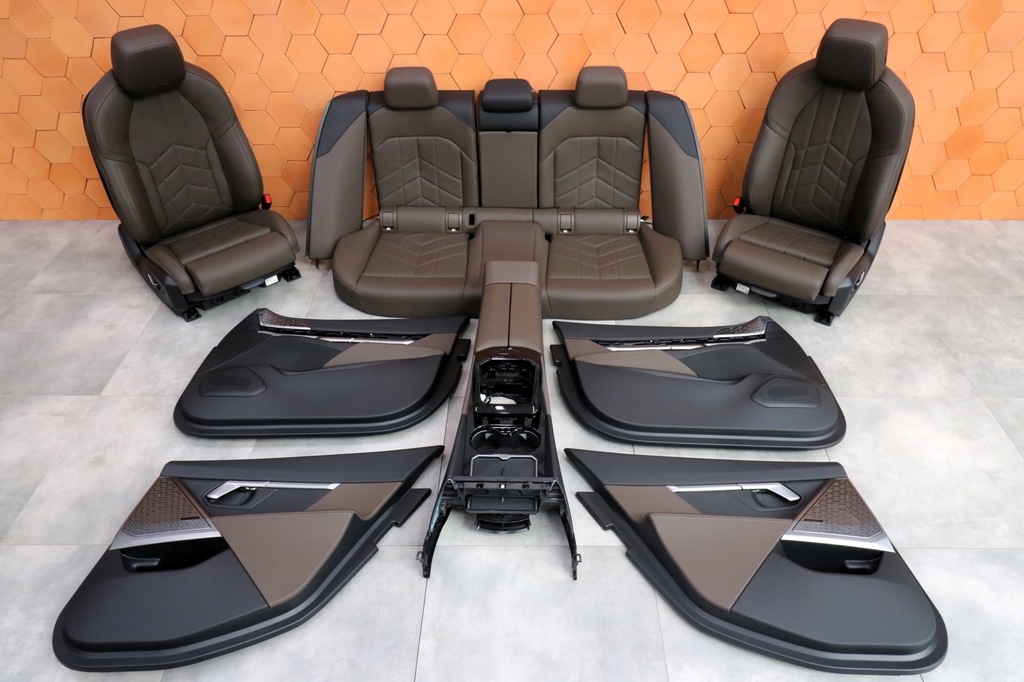 фото №1, Bmw 5' g60 салон сиденья с подогревом память veganza espresso коричневый bowers