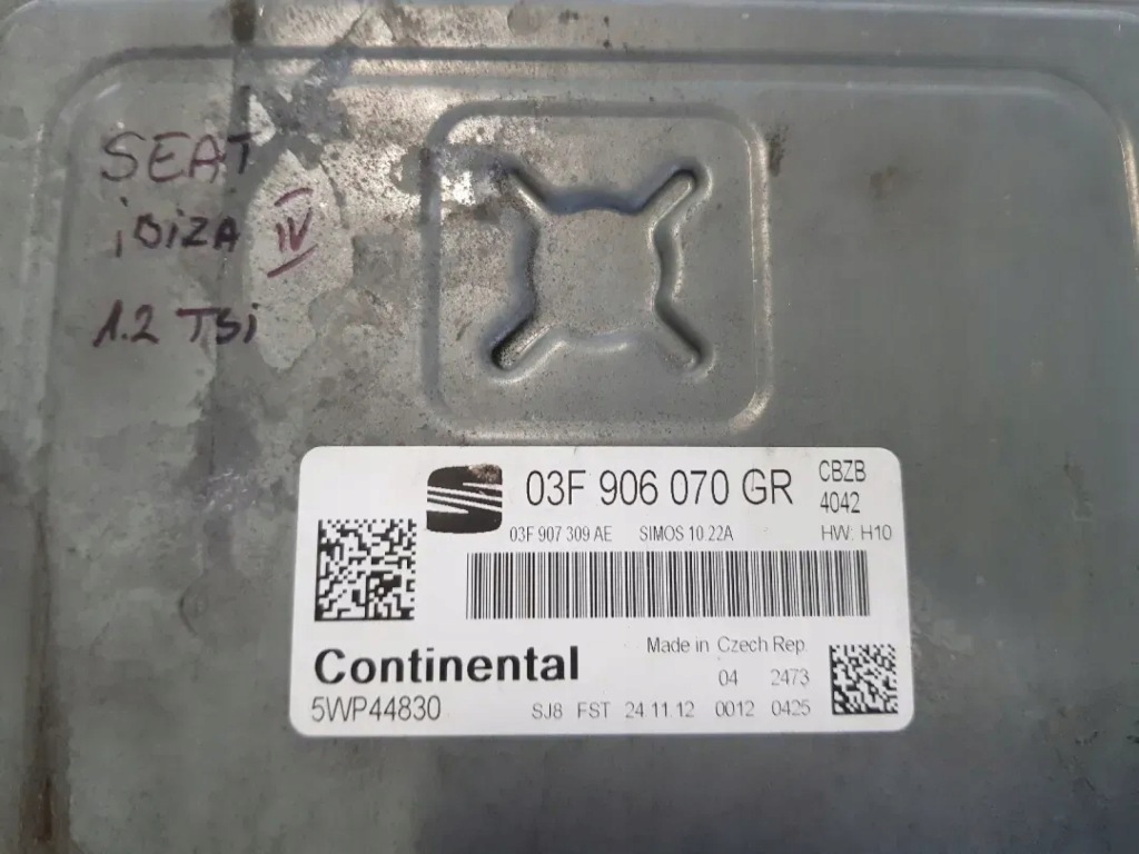 фото №4, Блок управления бортовой компьютер двигателя seat ibiza iv 2.0 1.2 tsi 03f906070gr