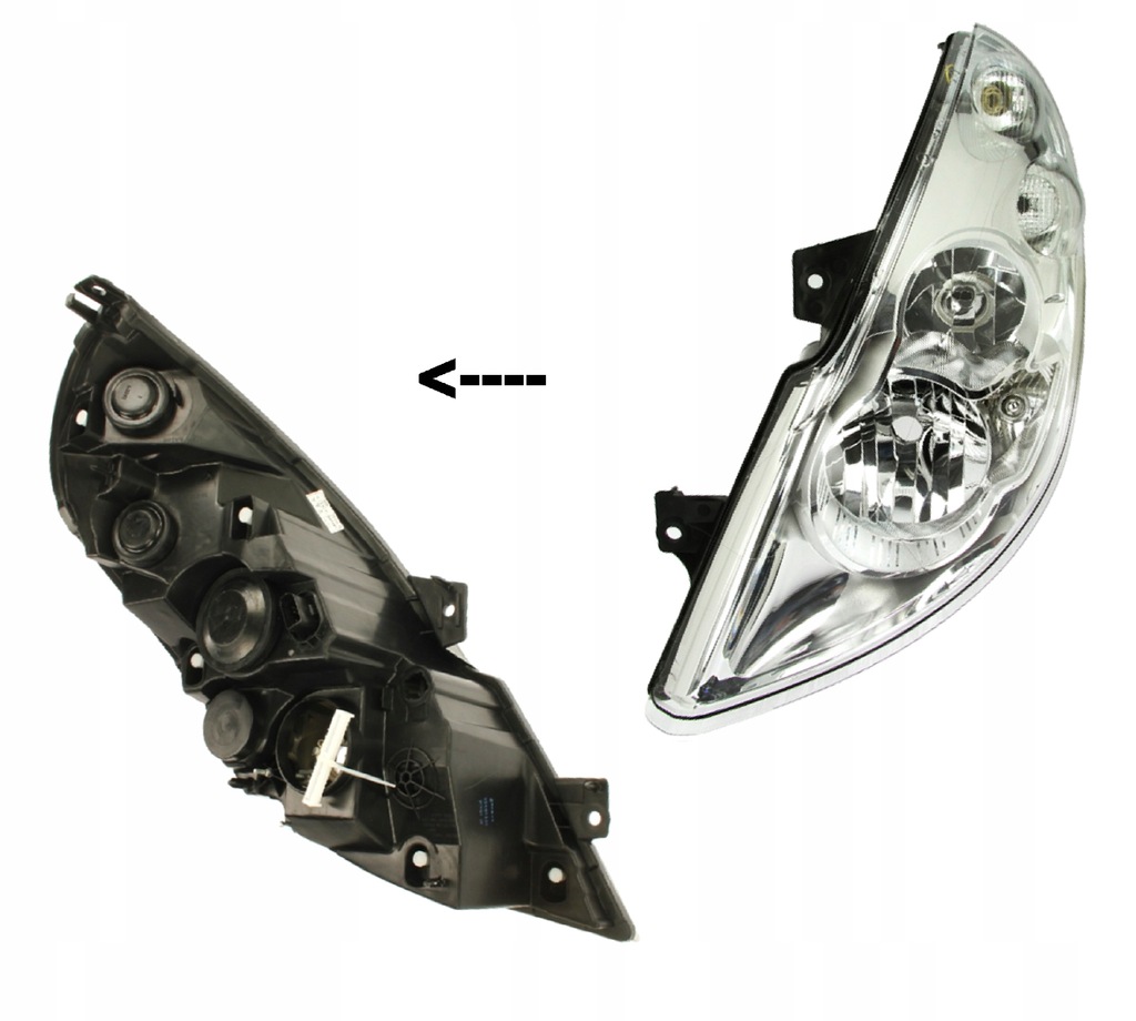 фото №2, Фара лампа ele левая перед renault master iii 2010-