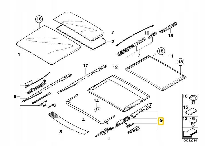фото №9, Bmw e91 механизм шторка шторы крыша панорамы оригинальный номер