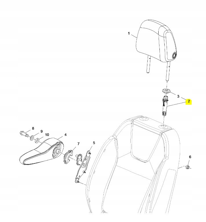 фото №6, Направляющая подголовник сиденье перед opel crossland x оригинальный номер 13292801