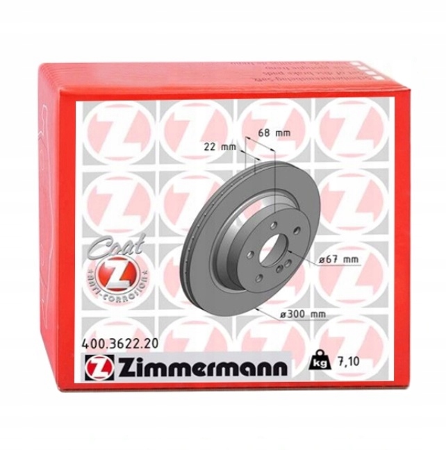 фото №1, Zimmermann 400.3622.20 диск тормозная