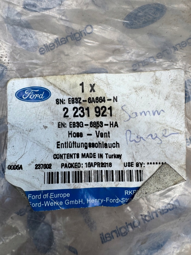 Труба шланг води ford ranger 3.2 tdci eb3g-6853-ha Оригінал