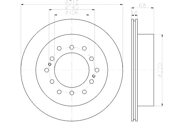 фото №1, Hella гальмівні диски гальмівні 2szt toyota 4 runner 4.0 vv