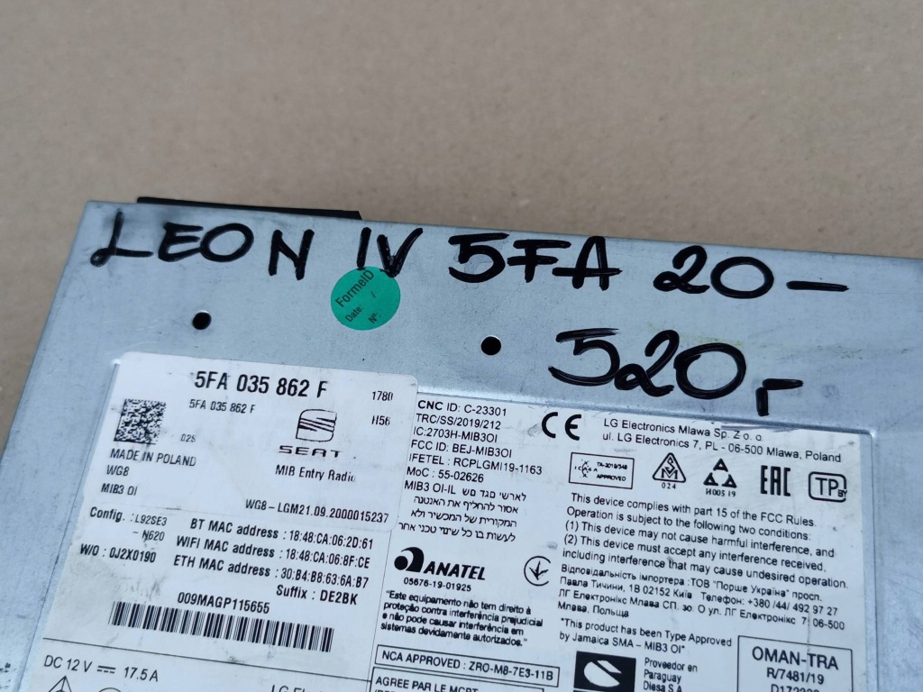 Seat leon iv 5fa cupra 20- блок керування мультимедіа mmi 5fa035862f Київ