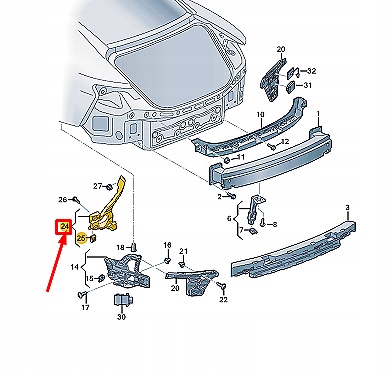 фото №1, Audi e-tron gt rear правий бампер розпірка 4j3807202