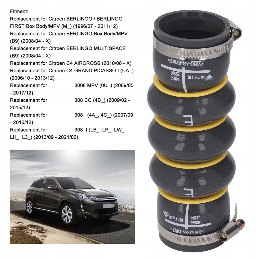 фото №9, Wąż інтеркулер turbo 0382nn гумовий зарядний пристрій впуск ładowiska jo