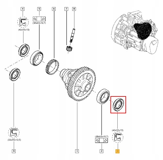 фото №3, Оригинальный номер renault сальник полуось le dacia logan оригинальный 8200884113