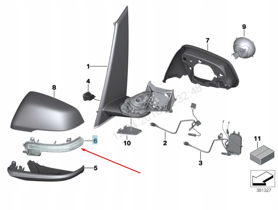 Bmw 2 f45 дзеркало передні праве поворотник 63137377964 2015 Оригінал