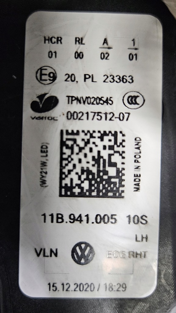 фото №7, Vw id.4 id4 id.5 лампа левая led om eu