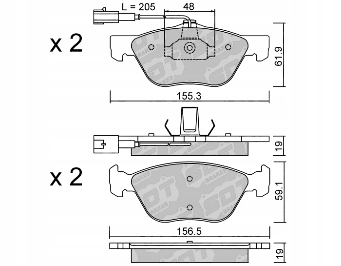 фото №1, Galfer sdt fdhp1050 fiat multipla тормозные колодки перед 2144100