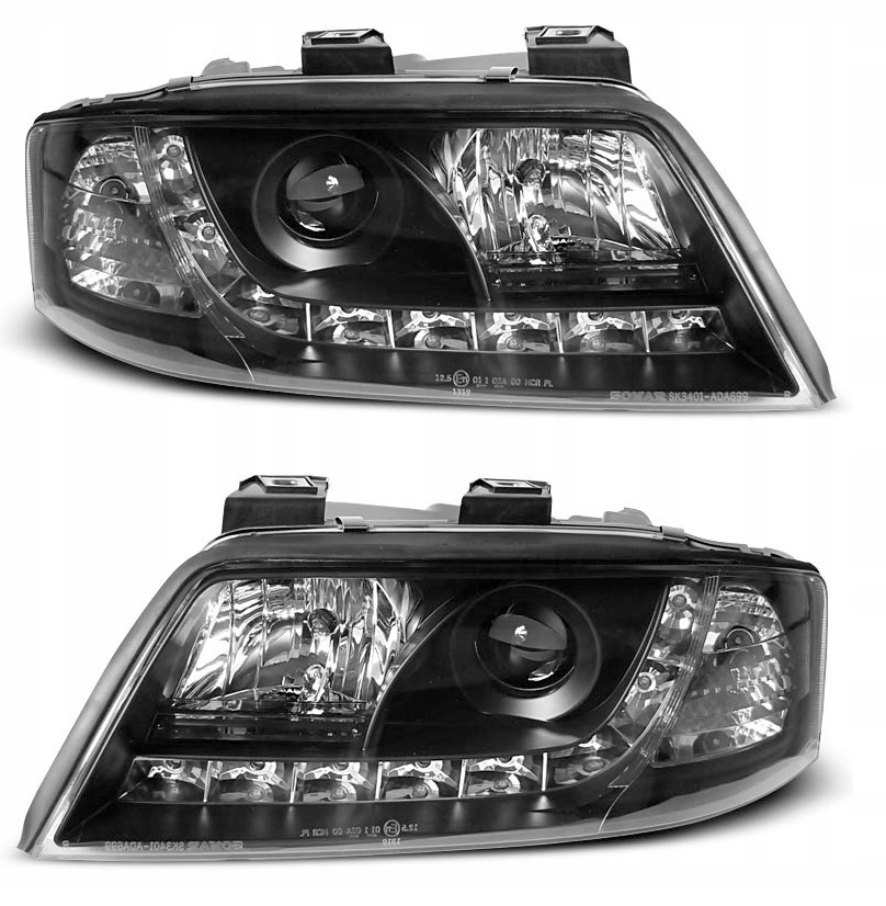 фото №1, Фара лампы kpl day line light led тюнинг audi a6 c5 4b 1997-2001
