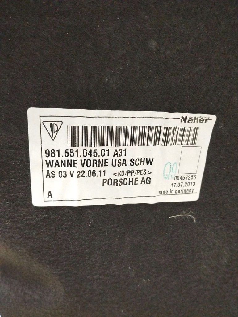 фото №7, Porsche cayman 981 2014 обшивка підлогова багажника 98155104501