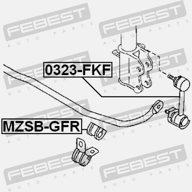 Резиновый элемент стабилизатора задний d26 febest mzsb-gfr в Украине