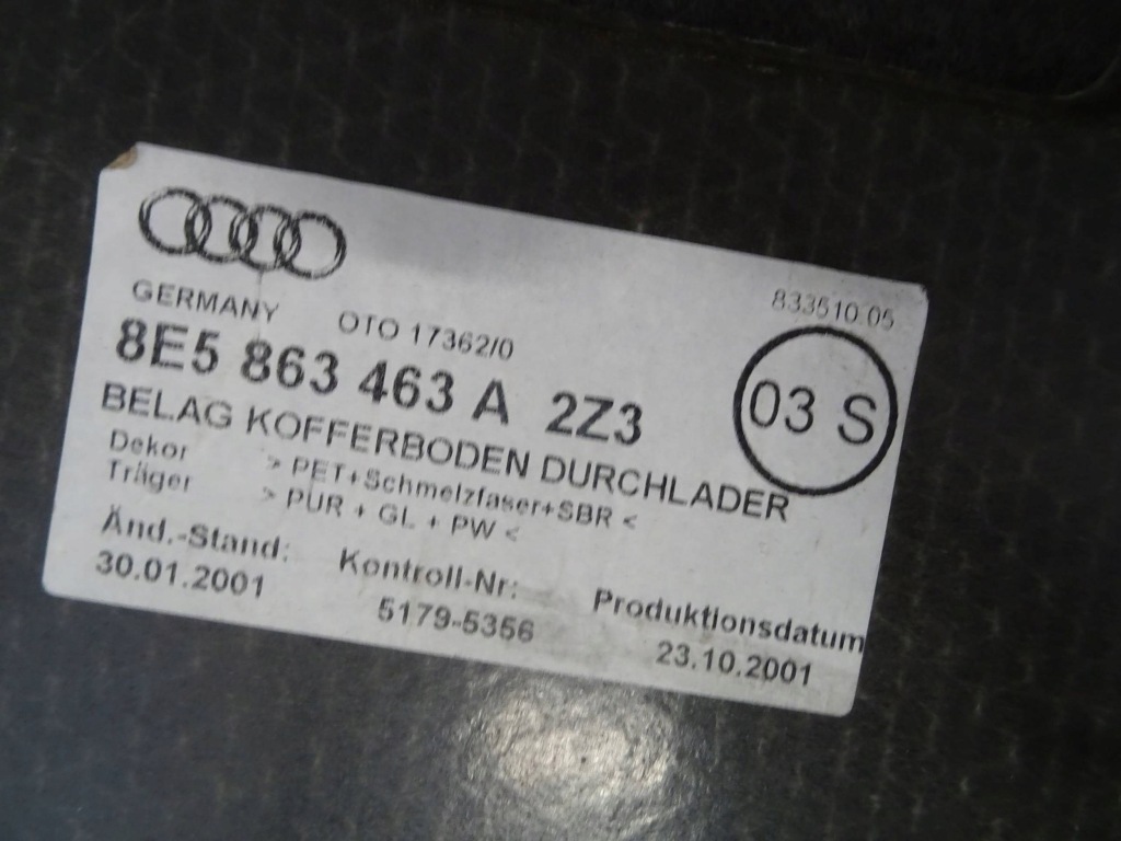 Підлога багажника audi a4 b6 седан nr297 Київ