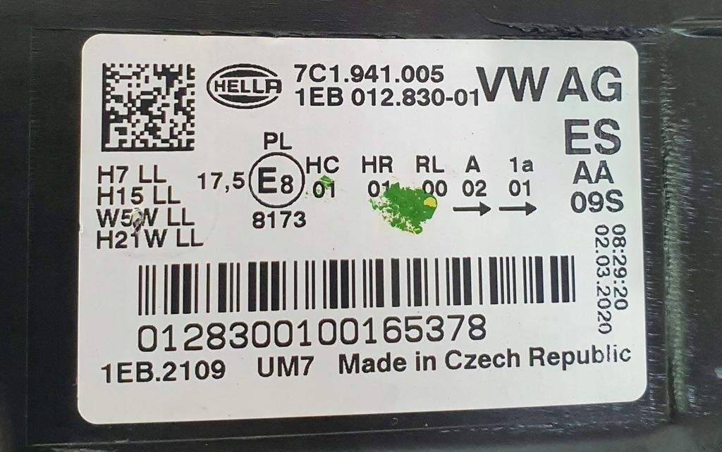 фото №14, Ліва лампа перед передня vw crafter ii 7c1 звичайна