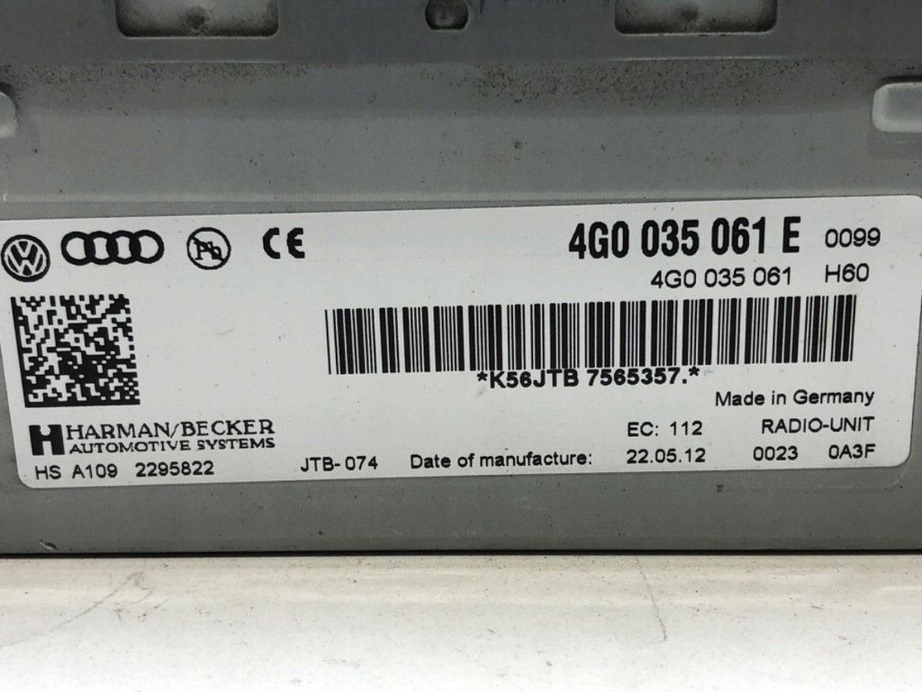 фото №3, Тюнер радіо audi a6 c7 10-18 4g0035061e