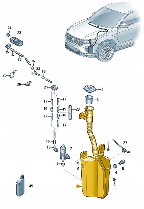 фото №1, Бак рідина омивача vw t-roc aso