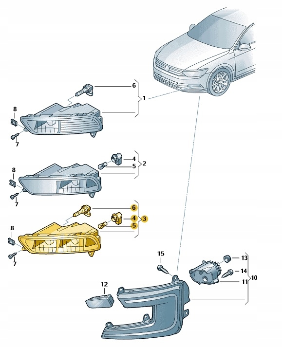 фото №2, Фара противотуманный левый vw passat b8 оригинальный номер