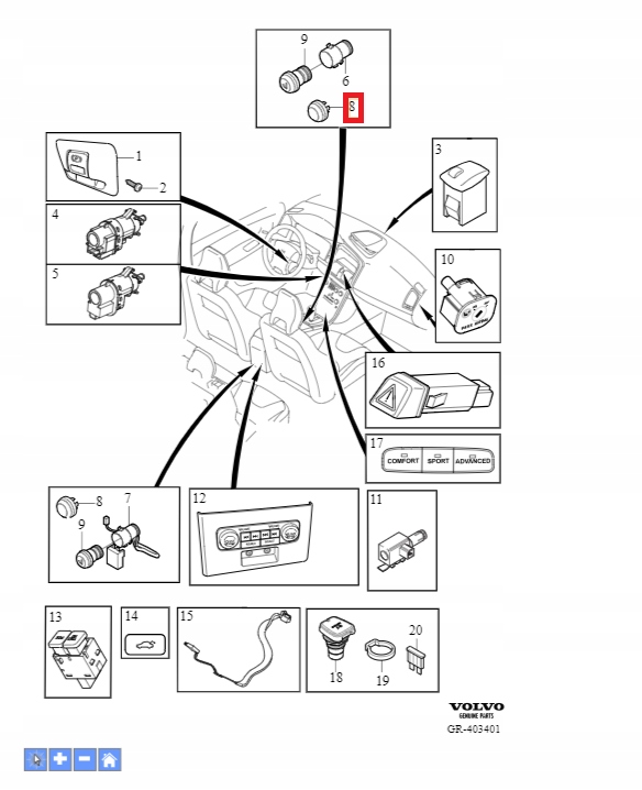 фото №1, Заглушка прикурювача volvo xc70 i 2001-2007r
