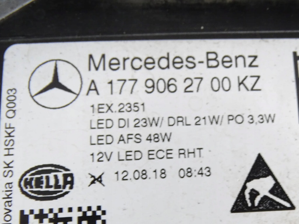фото №9, Лампа перед передня ліва mercedes a-klasa w177