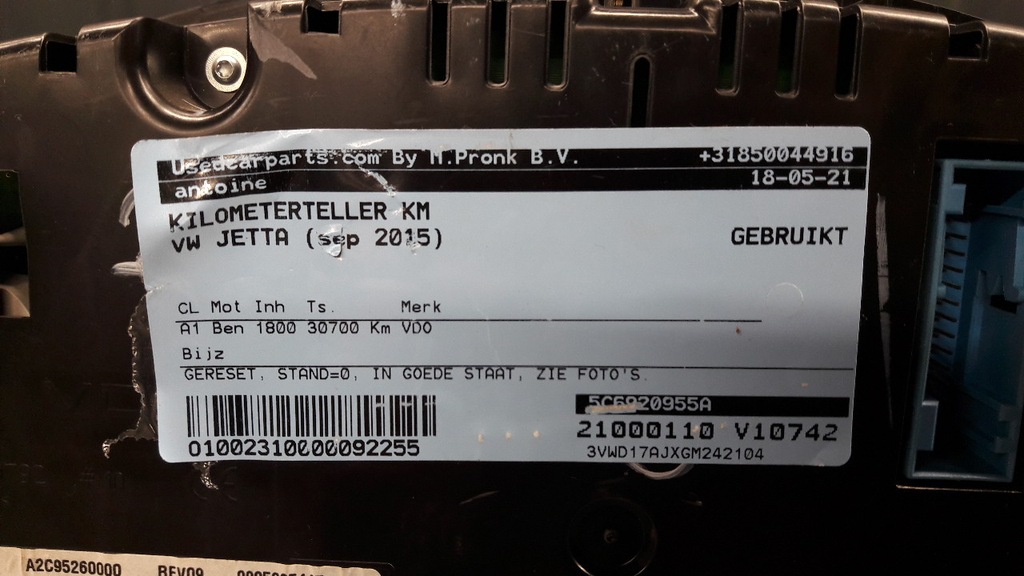 фото №9, 5c6920955a лічильник прилади vw jetta 1.8 бензин uk