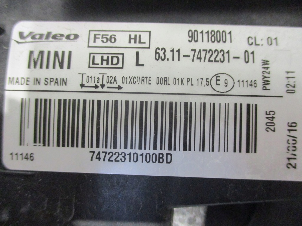 фото №5, Лампа mini f55 f56 f57 led права