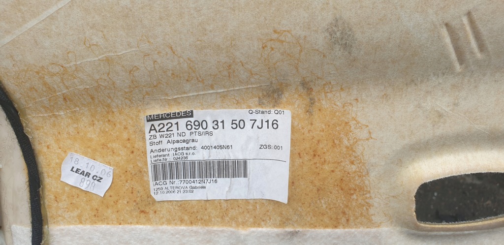 фото №8, Потолок mercedes s w221 короткий alpacagrau